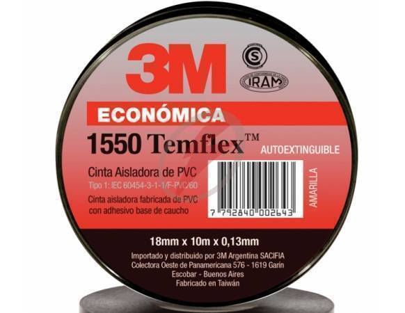 CINTA AIS PVC TEMFLEX 165 19MMX9M BLANCA (EX1550) - Materiales, Eléctricos, Electricidad, Tableros, Rosario